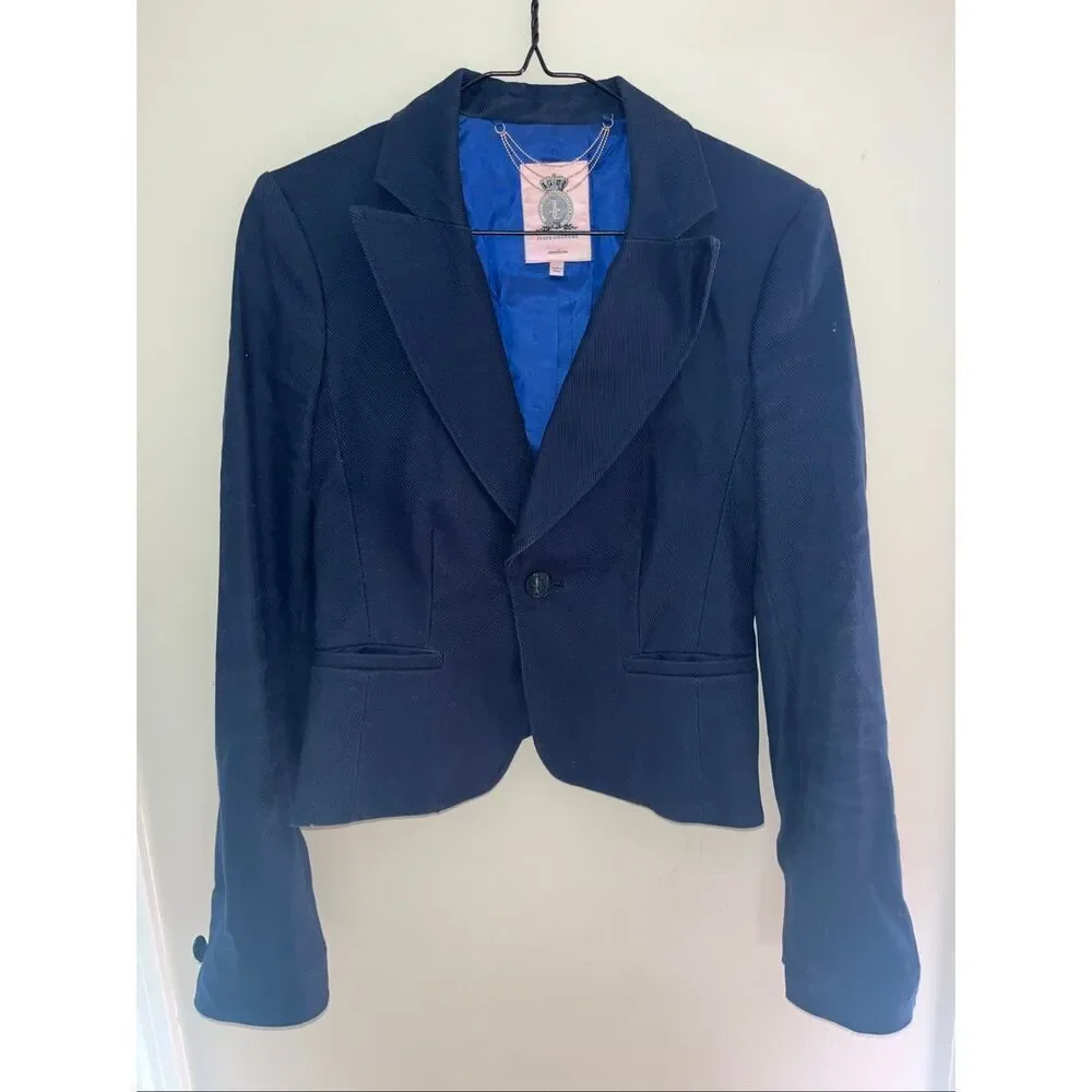 Women's Juicy Couture Navy Blazer Medium Y2K